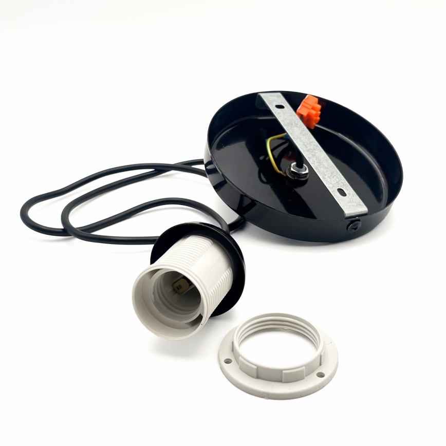 Пендел HARMA 1xE27/15W/230V Ø 14 см бял/черен