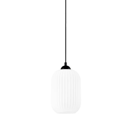 Пендел HARMA 1xE27/15W/230V Ø 14 см бял/черен