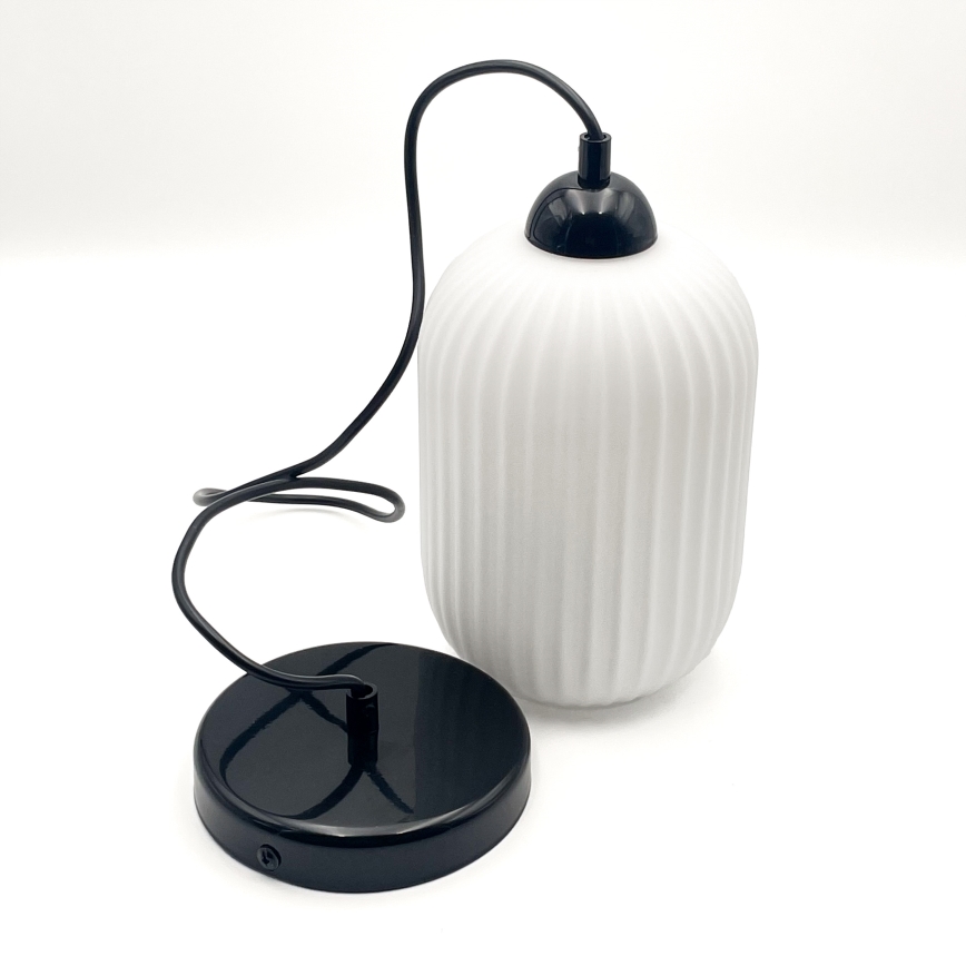 Пендел HARMA 1xE27/15W/230V Ø 14 см бял/черен