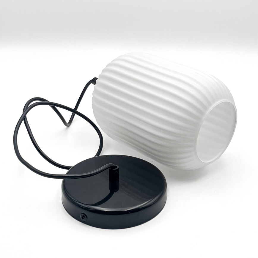 Пендел HARMA 1xE27/15W/230V Ø 14 см бял/черен