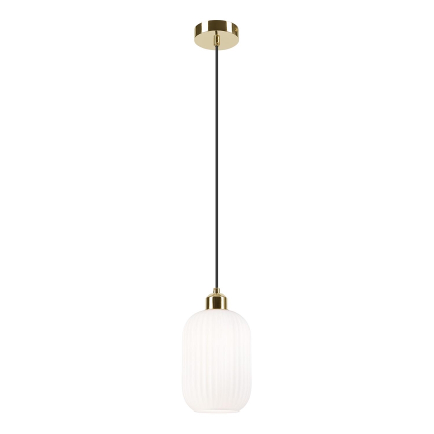 Пендел HARMA 1xE27/15W/230V Ø 14 см бял/златист