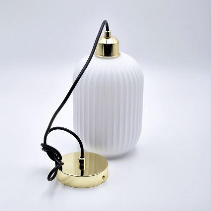 Пендел HARMA 1xE27/15W/230V Ø 14 см бял/златист