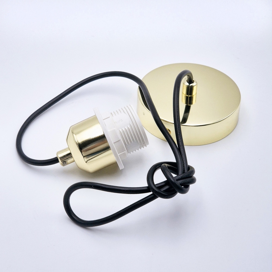 Пендел HARMA 1xE27/15W/230V Ø 14 см бял/златист