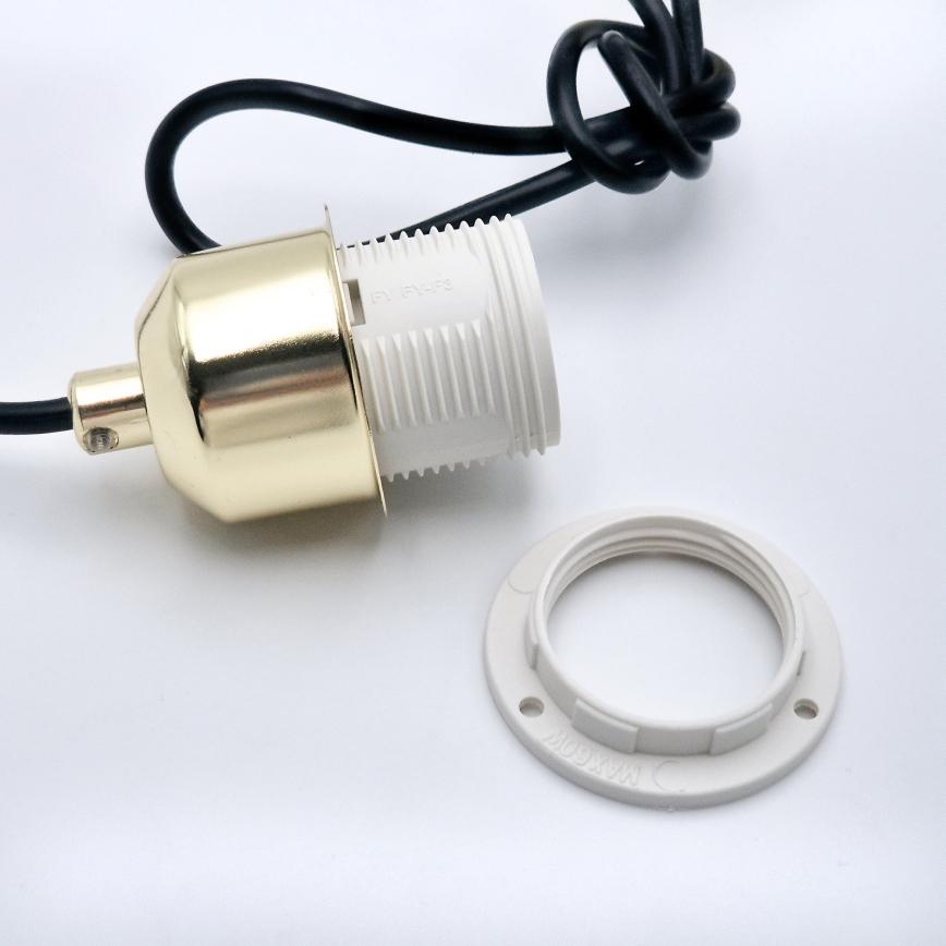 Пендел HARMA 1xE27/15W/230V Ø 14 см бял/златист