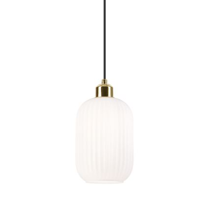 Пендел HARMA 1xE27/15W/230V Ø 14 см бял/златист