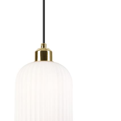 Пендел HARMA 1xE27/15W/230V Ø 14 см бял/златист