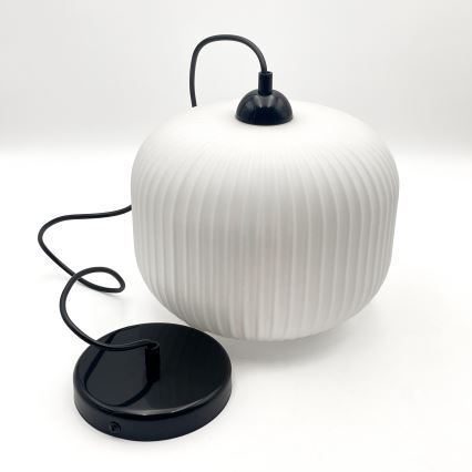 Пендел HARMA 1xE27/15W/230V Ø 20 см бял/черен