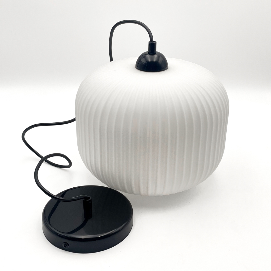 Пендел HARMA 1xE27/15W/230V Ø 20 см бял/черен