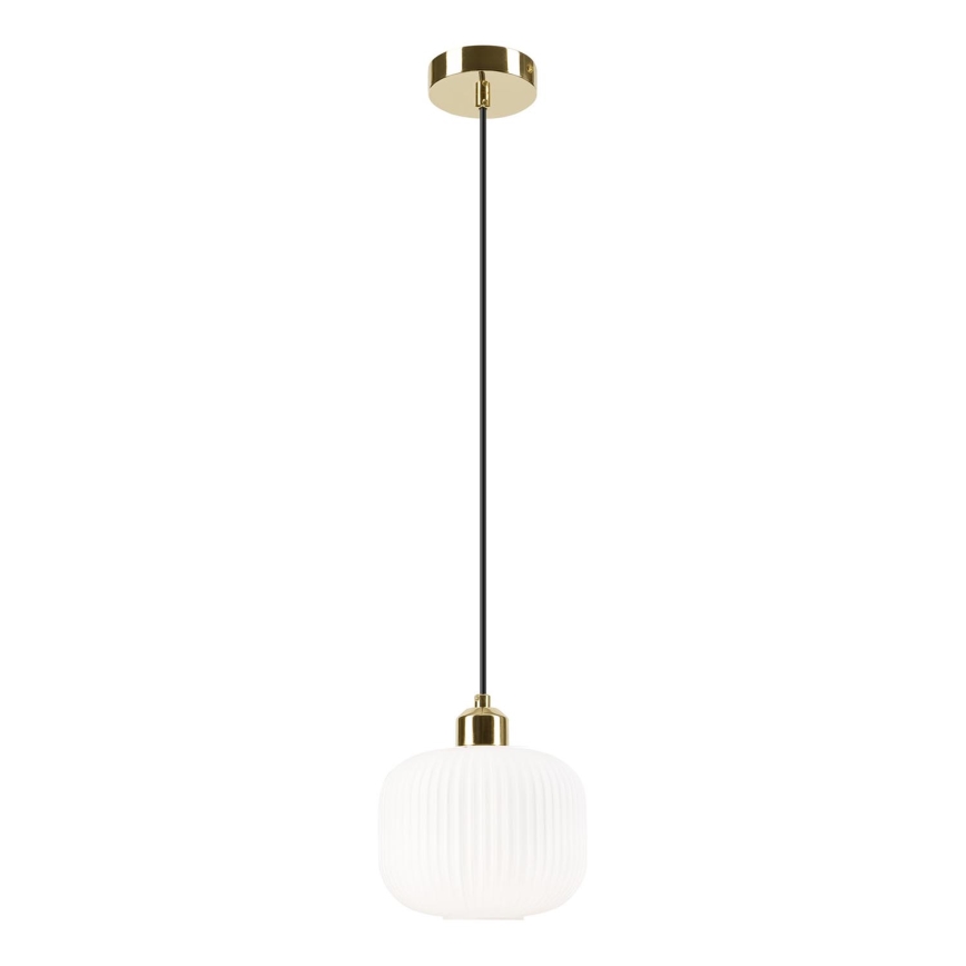 Пендел HARMA 1xE27/15W/230V Ø 20 см бял/златист