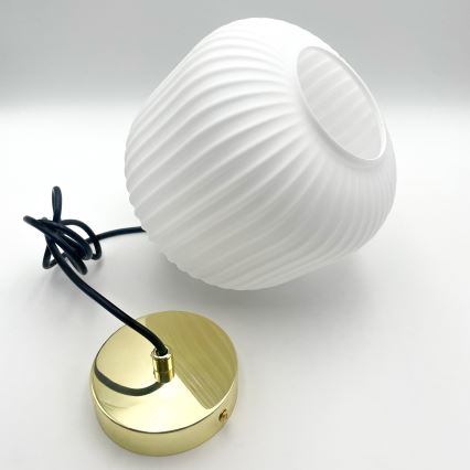 Пендел HARMA 1xE27/15W/230V Ø 20 см бял/златист