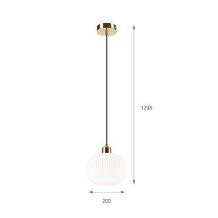 Пендел HARMA 1xE27/15W/230V Ø 20 см бял/златист