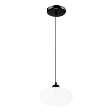 Пендел HARMA 1xE27/15W/230V Ø 25 см бял/черен