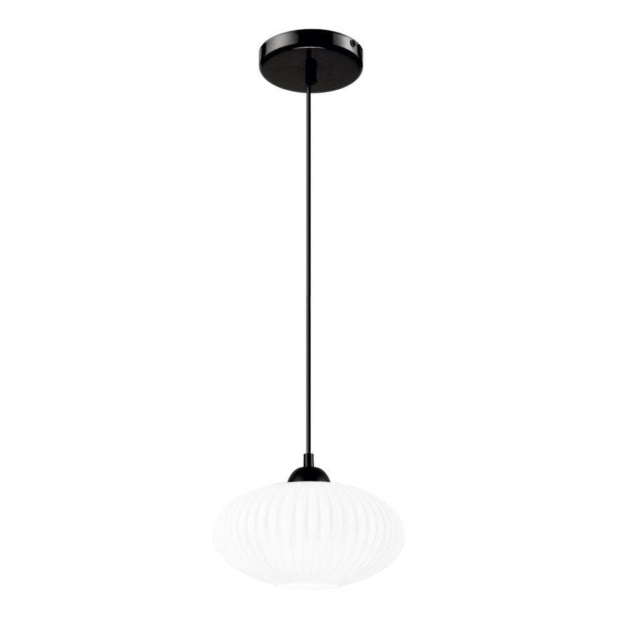 Пендел HARMA 1xE27/15W/230V Ø 25 см бял/черен