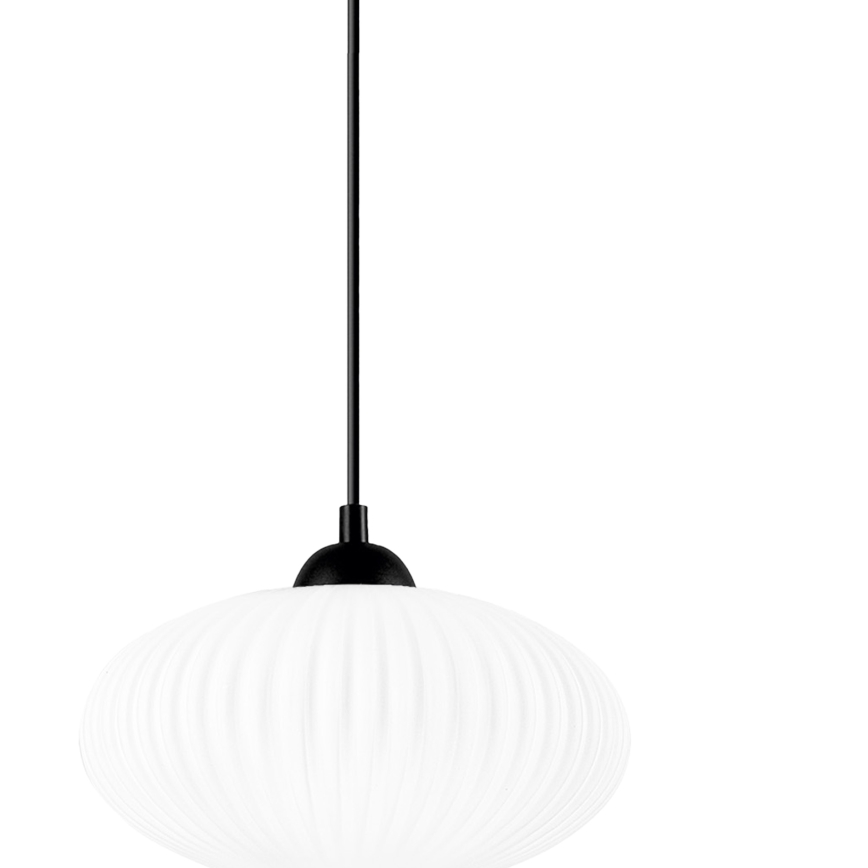 Пендел HARMA 1xE27/15W/230V Ø 25 см бял/черен
