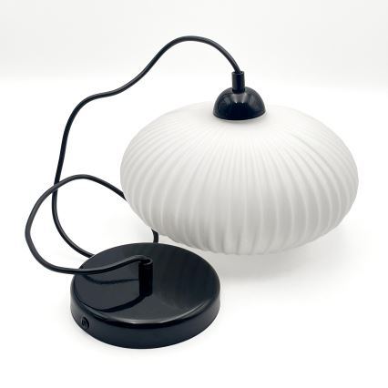 Пендел HARMA 1xE27/15W/230V Ø 25 см бял/черен