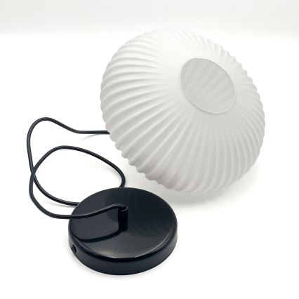 Пендел HARMA 1xE27/15W/230V Ø 25 см бял/черен