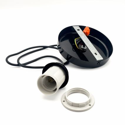 Пендел HARMA 1xE27/15W/230V Ø 25 см бял/черен