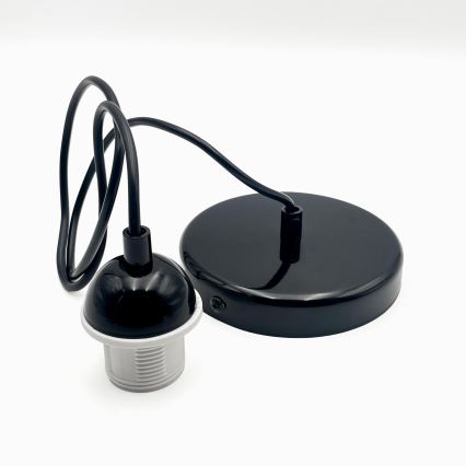 Пендел HARMA 1xE27/15W/230V Ø 25 см бял/черен
