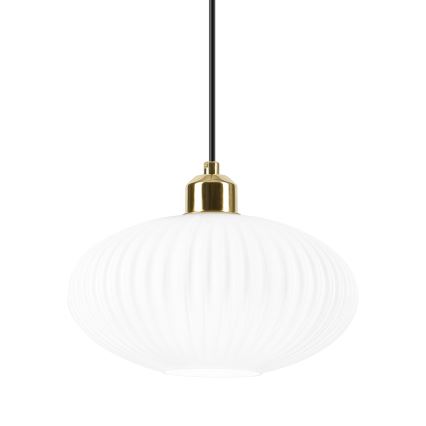 Пендел HARMA 1xE27/15W/230V Ø 25 см бял/златист