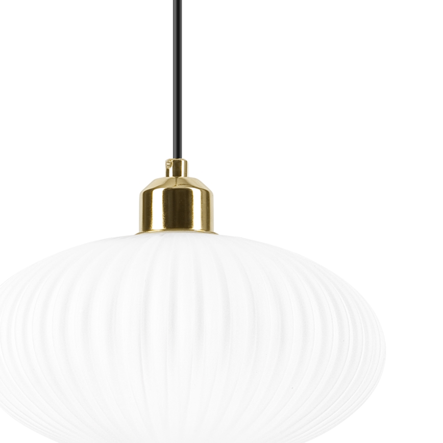 Пендел HARMA 1xE27/15W/230V Ø 25 см бял/златист