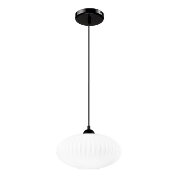 Пендел HARMA 1xE27/15W/230V Ø 30 см бял/черен