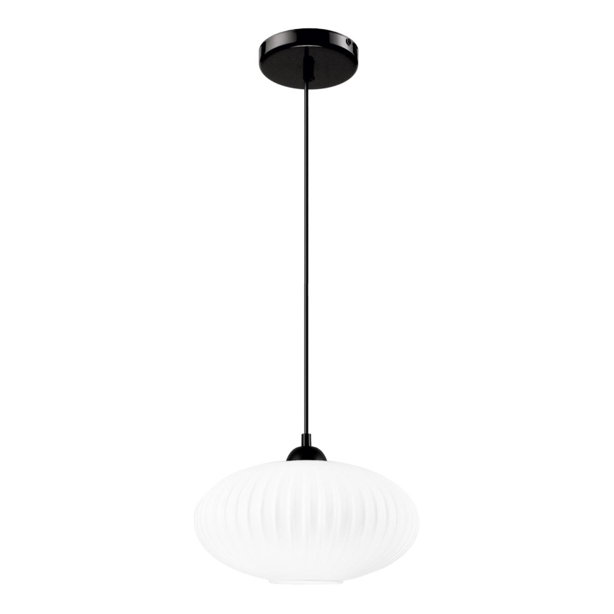 Пендел HARMA 1xE27/15W/230V Ø 30 см бял/черен