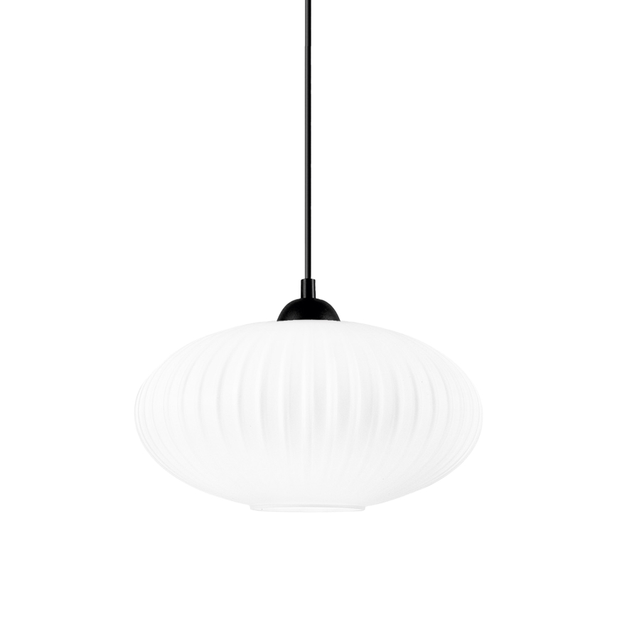Пендел HARMA 1xE27/15W/230V Ø 30 см бял/черен