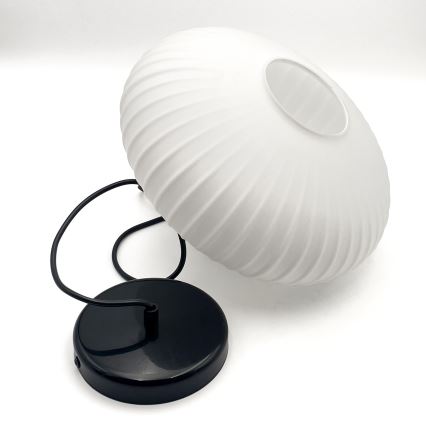 Пендел HARMA 1xE27/15W/230V Ø 30 см бял/черен