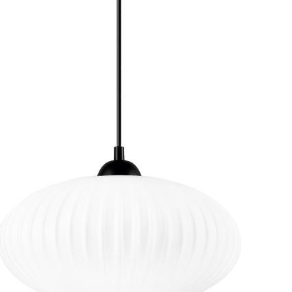 Пендел HARMA 1xE27/15W/230V Ø 30 см бял/черен