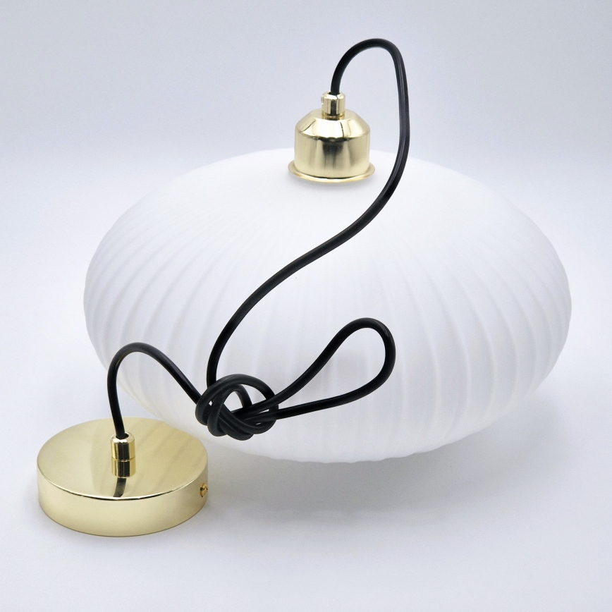 Пендел HARMA 1xE27/15W/230V Ø 30 см бял/златист
