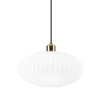 Пендел HARMA 1xE27/15W/230V Ø 30 см бял/златист
