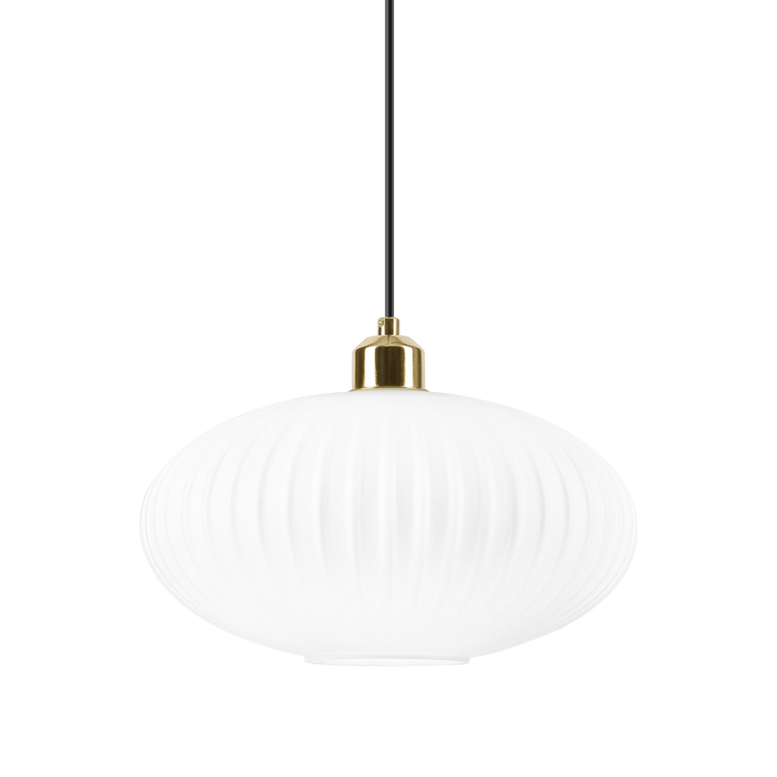 Пендел HARMA 1xE27/15W/230V Ø 30 см бял/златист