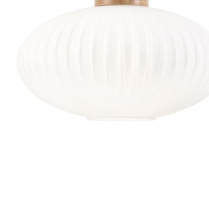 Пендел HARMONY 1xE27/15W/230V Ø 30 см бял/дъб