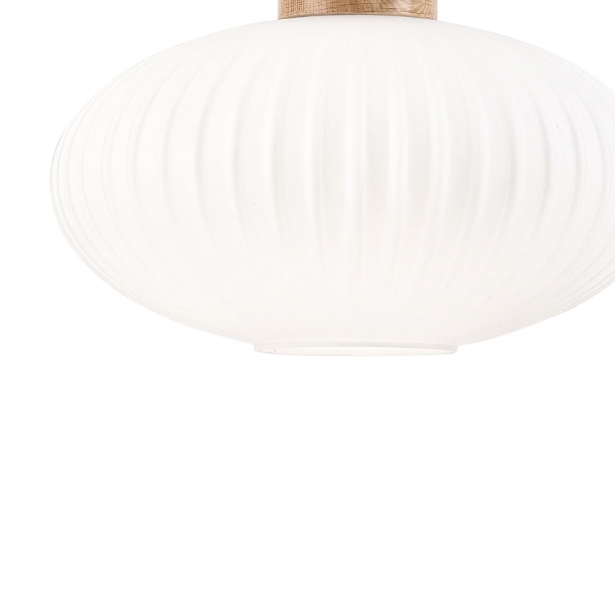 Пендел HARMONY 1xE27/15W/230V Ø 30 см бял/дъб