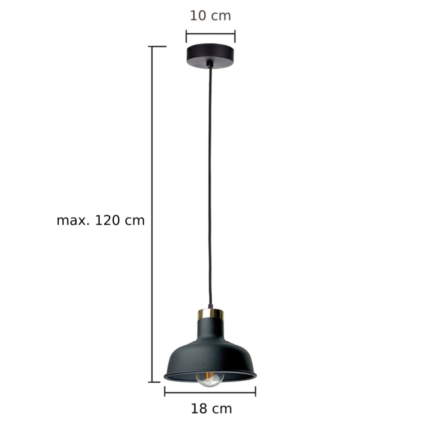 Пендел HEBE 1xE27/60W/230V черен