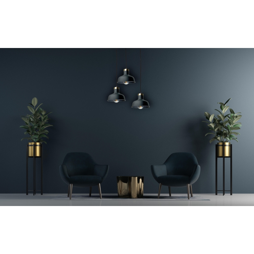 Пендел HEBE 3xE27/60W/230V черен