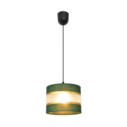 Пендел HELEN 1xE27/15W/230V Ø 20 cm зелен/златист