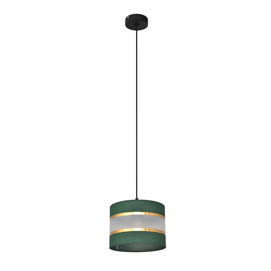 Пендел HELEN 1xE27/15W/230V Ø 20 cm зелен/златист