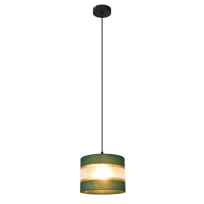 Пендел HELEN 1xE27/15W/230V Ø 20 cm зелен/златист