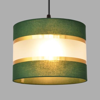 Пендел HELEN 1xE27/15W/230V Ø 20 cm зелен/златист