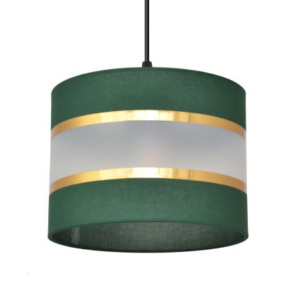 Пендел HELEN 1xE27/15W/230V Ø 20 cm зелен/златист