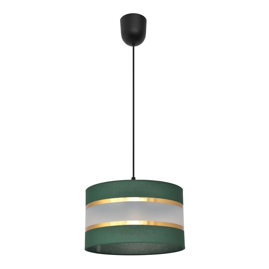 Пендел HELEN 1xE27/15W/230V Ø 25 cm зелен/златист