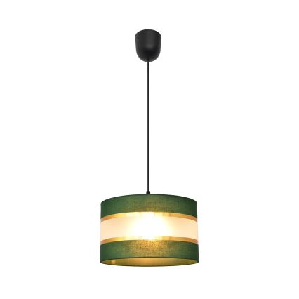 Пендел HELEN 1xE27/15W/230V Ø 25 cm зелен/златист