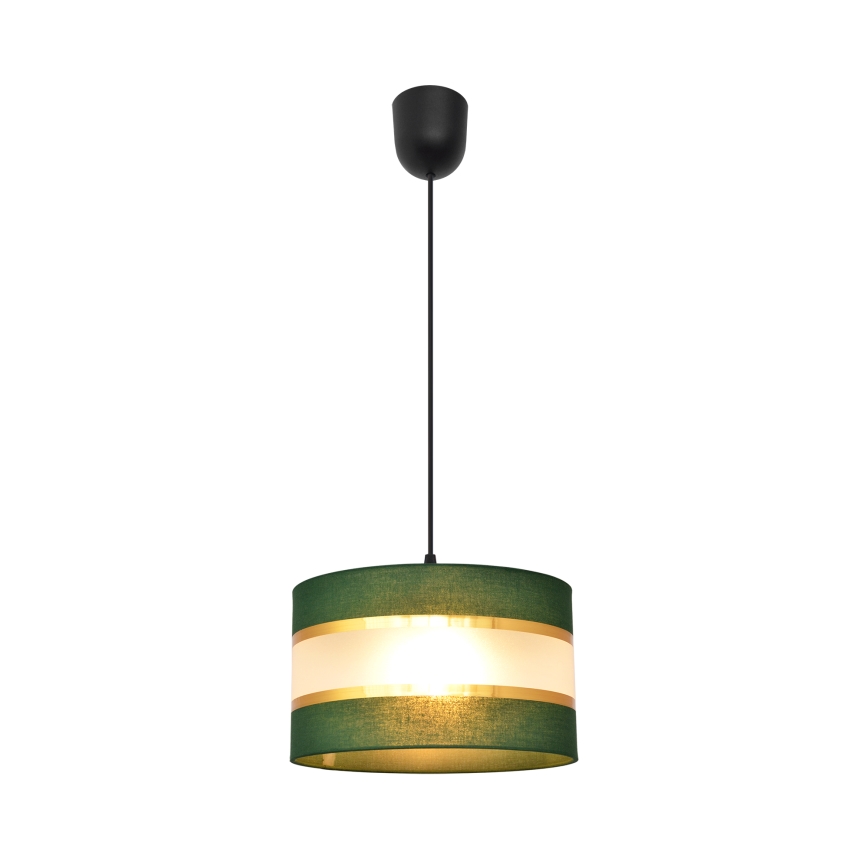 Пендел HELEN 1xE27/15W/230V Ø 25 cm зелен/златист