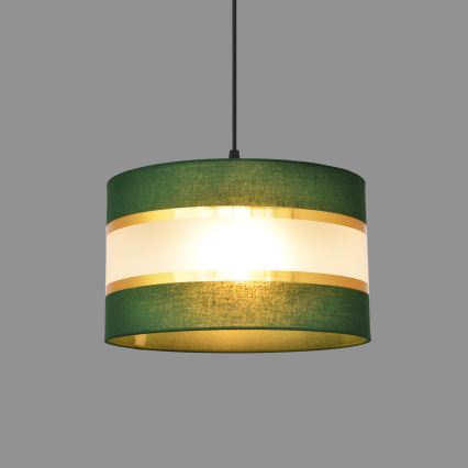 Пендел HELEN 1xE27/15W/230V Ø 25 cm зелен/златист