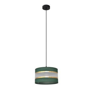 Пендел HELEN 1xE27/15W/230V Ø 25 cm зелен/златист
