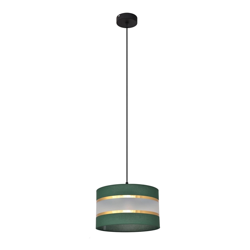 Пендел HELEN 1xE27/15W/230V Ø 25 cm зелен/златист