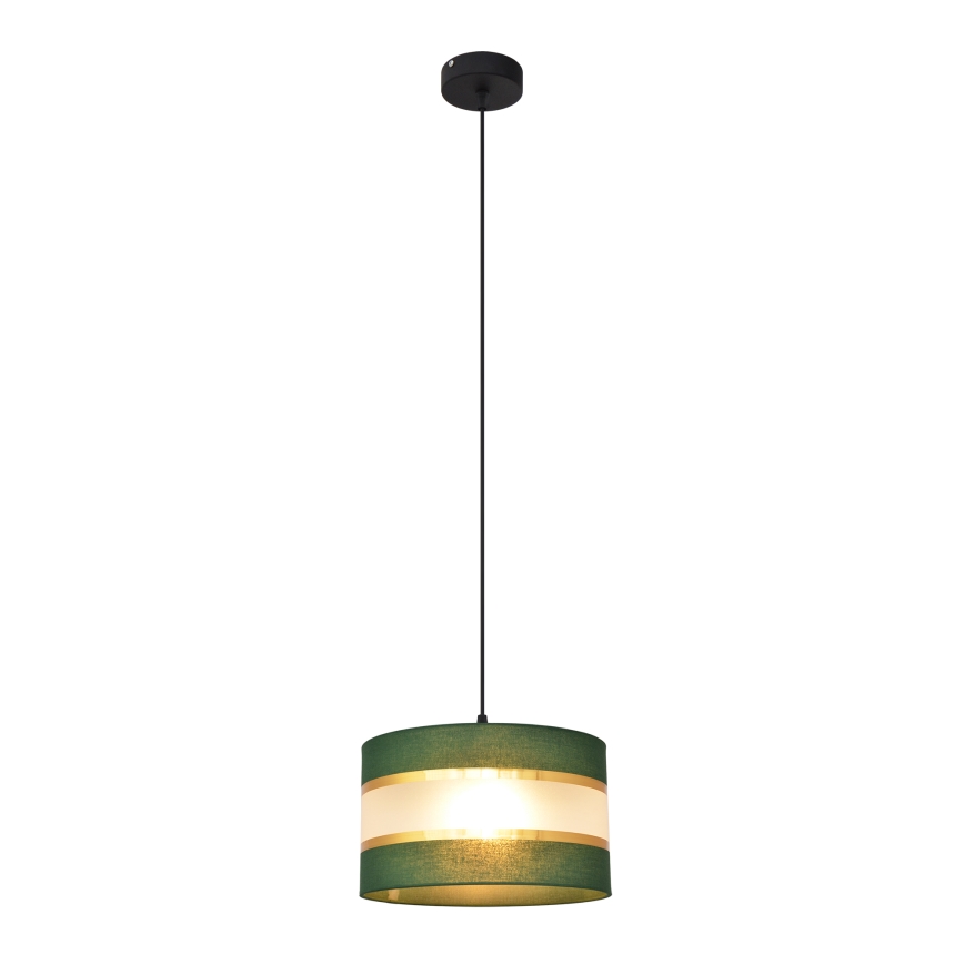 Пендел HELEN 1xE27/15W/230V Ø 25 cm зелен/златист