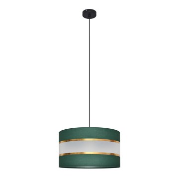 Пендел HELEN 1xE27/15W/230V Ø 35 cm зелен/златист