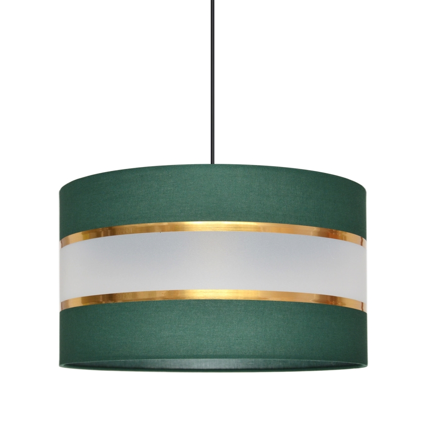 Пендел HELEN 1xE27/15W/230V Ø 35 cm зелен/златист